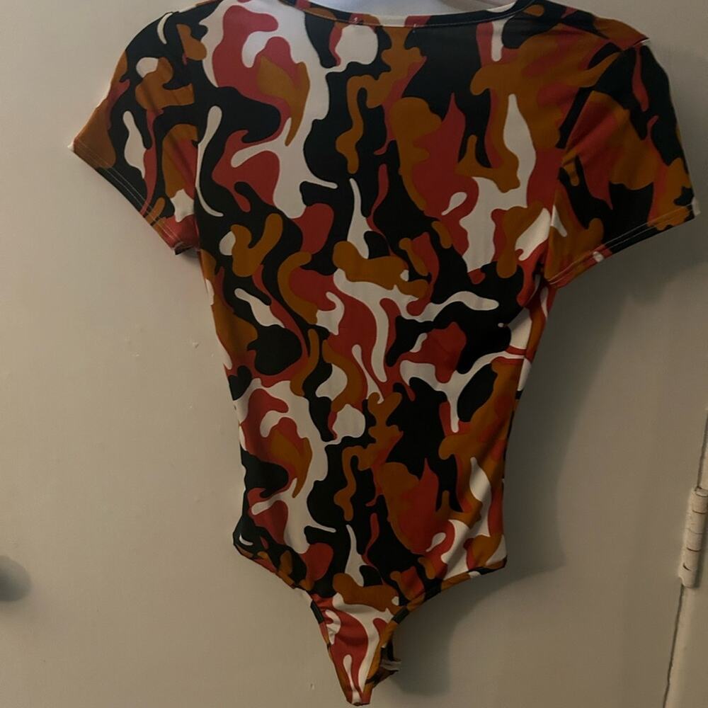 Fashion Nova Sargeant Sexy Camouflage Bodysuit XS Dopamine Prints Bodycon Camo